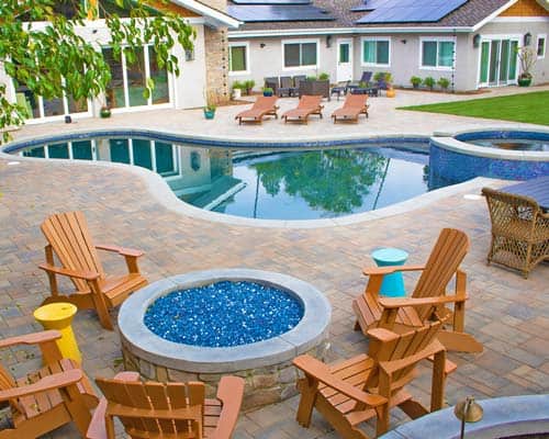 paver pool deck fie pit