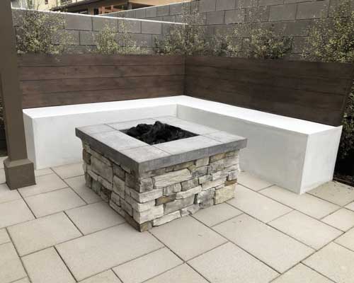 Fire pit with seating area
