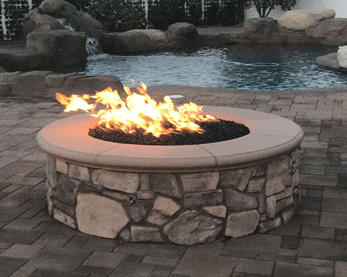stone veneer fire pit