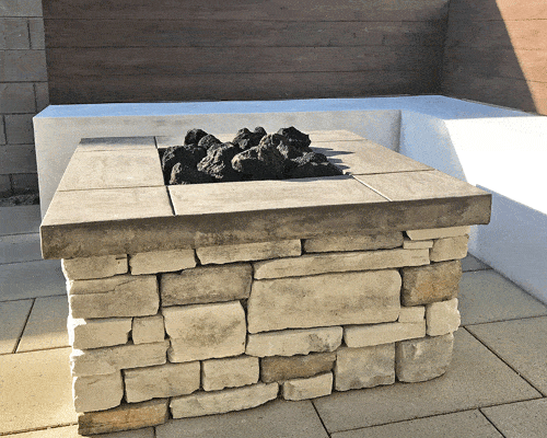 Square Fire Pit Masonry Veneer